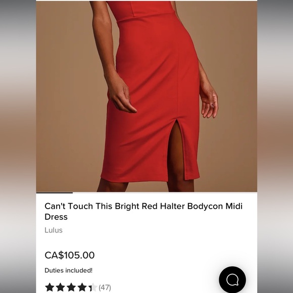 NWT LULU’s Red Halter bodycon midi dress open back sz XS - Picture 5 of 8